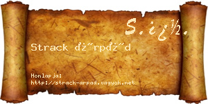 Strack Árpád névjegykártya