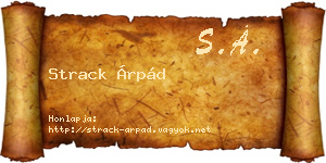 Strack Árpád névjegykártya