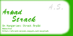 arpad strack business card